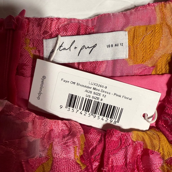 Petal & Pup Olivia Organza Pink and Yellow Floral Mini Dress - Picture 12 of 16